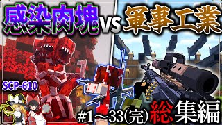 ~総集編~【マイクラ】世界を汚染する肉塊SCPを軍事工業で止める戦い。「肉塊戦線異常あり」 #１～３３　一気見【ゆっくり実況マルチ】【Minecraft】【マイクラ mod】【SCP-610】 のサムネイル