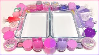 【ASMR】クリアスライムに大量のピンク・紫スライムを混ぜる🦄💕【どんな色に･･･？】