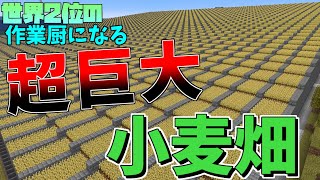 世界2位の作業厨になるpart8超巨大な収穫機能付き小麦畑を作ってきた【マイクラ】